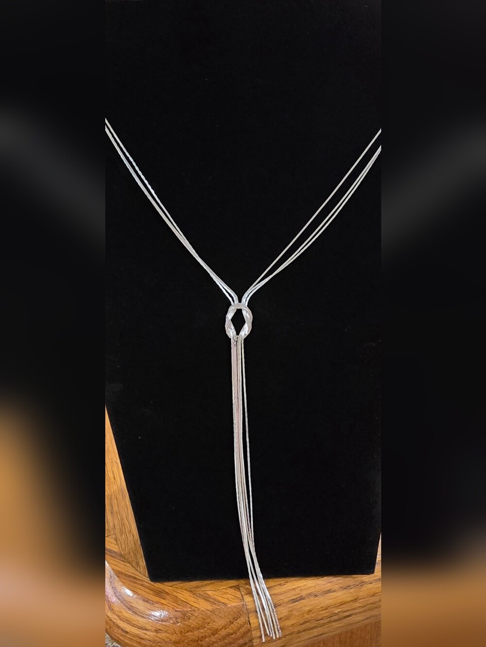 Avon 1970's-80's Silver-tone Tassel Lariat Necklace